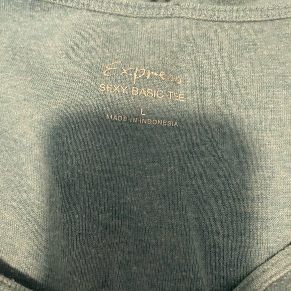 EUC Express mint green scoop neck shirt with open upper back. Size Large. - Picture 3 of 3